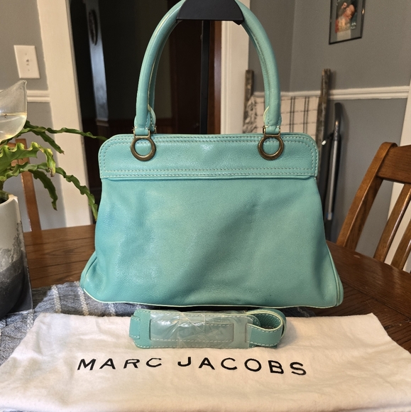 Marc Jacobs Vintage Tiffany Blue Leather Satchel and Dustbag Set - Picture 2 of 16